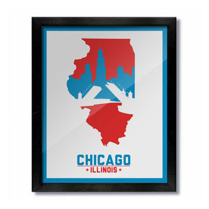 Chicago, Illinois Skyline Print: Chicago Flag