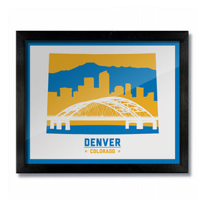 Denver Colorado Skyline Print: White Basketball
