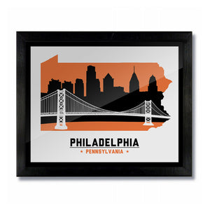 Philadelphia, Pennsylvania Skyline Print: White Hockey
