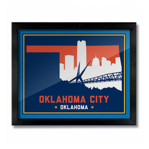 OKC Oklahoma Skyline Print: Dark Basketball