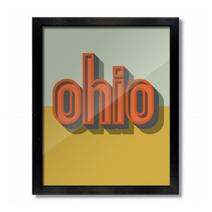 Ohio Shadow Vintage Retro Print