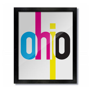Ohio Overlap Vintage Retro Print