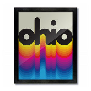 Ohio Rainbow Vintage Retro Print