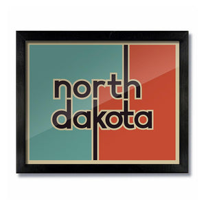 Retro Vintage North Dakota Print