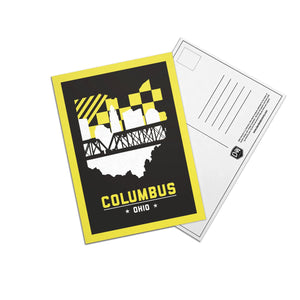 Columbus, Ohio Skyline Yellow and Black Post Cards