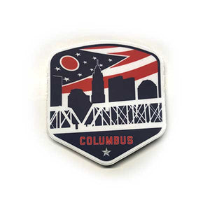 Columbus Ohio Flag Shield Vintage Stickers