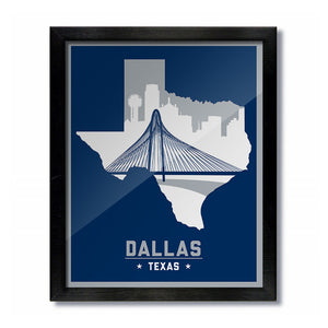 Dallas Cowboys Mavericks Vintage Skyline Print