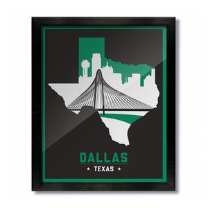 Dallas, Texas Skyline Print: Black Hockey