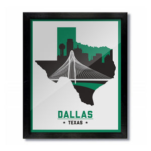 Dallas Stars Vintage Skyline Print