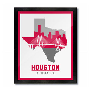 Houston, Texas Skyline Print: White Basketball