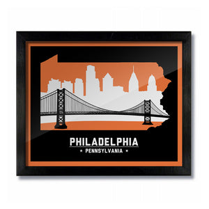 Philadelphia, Pennsylvania Skyline Print: Black Hockey