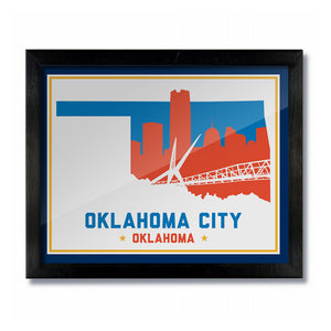 OKC Oklahoma Skyline Print: Light Basketball