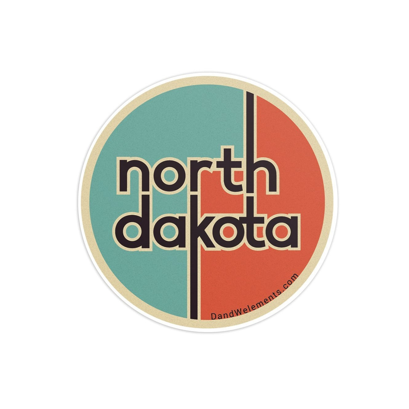 Nd Sticker Retro Vintage North Dakota Sticker - D&W Elements